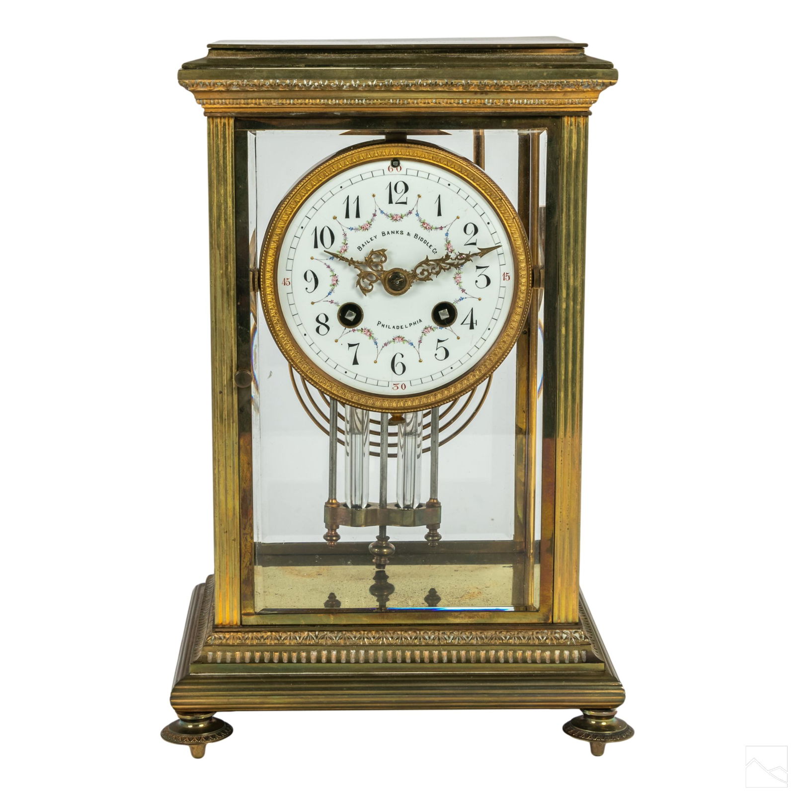 Bailey Banks & Biddle Bronze Key Wind Mantle Clock (1 of 8)