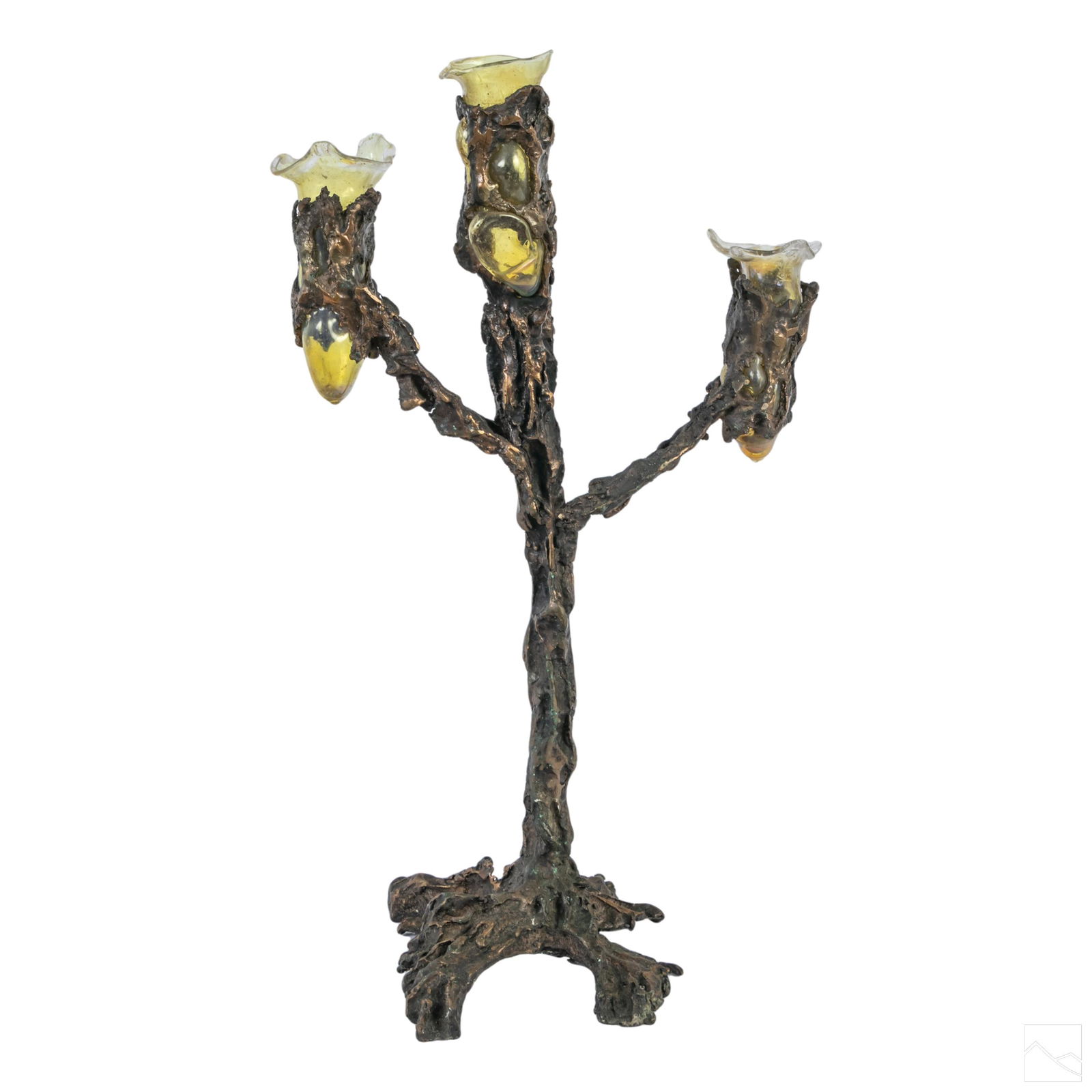Mid Century Brutalist Style Bronze Candelabra (1 of 4)