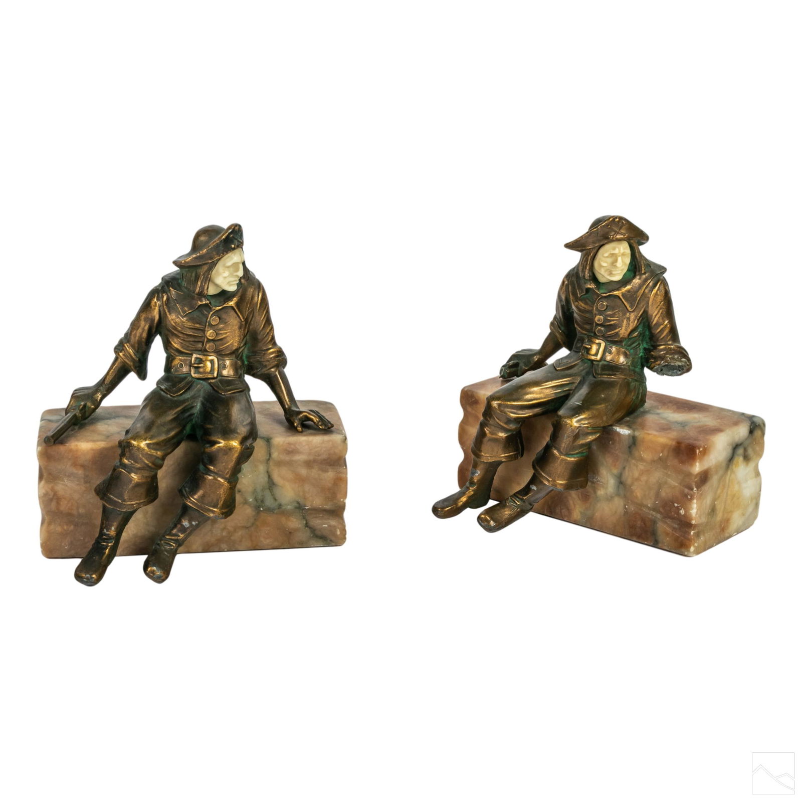 Pirates Antique Figural Cast Metal Marble Bookends (1 of 5)