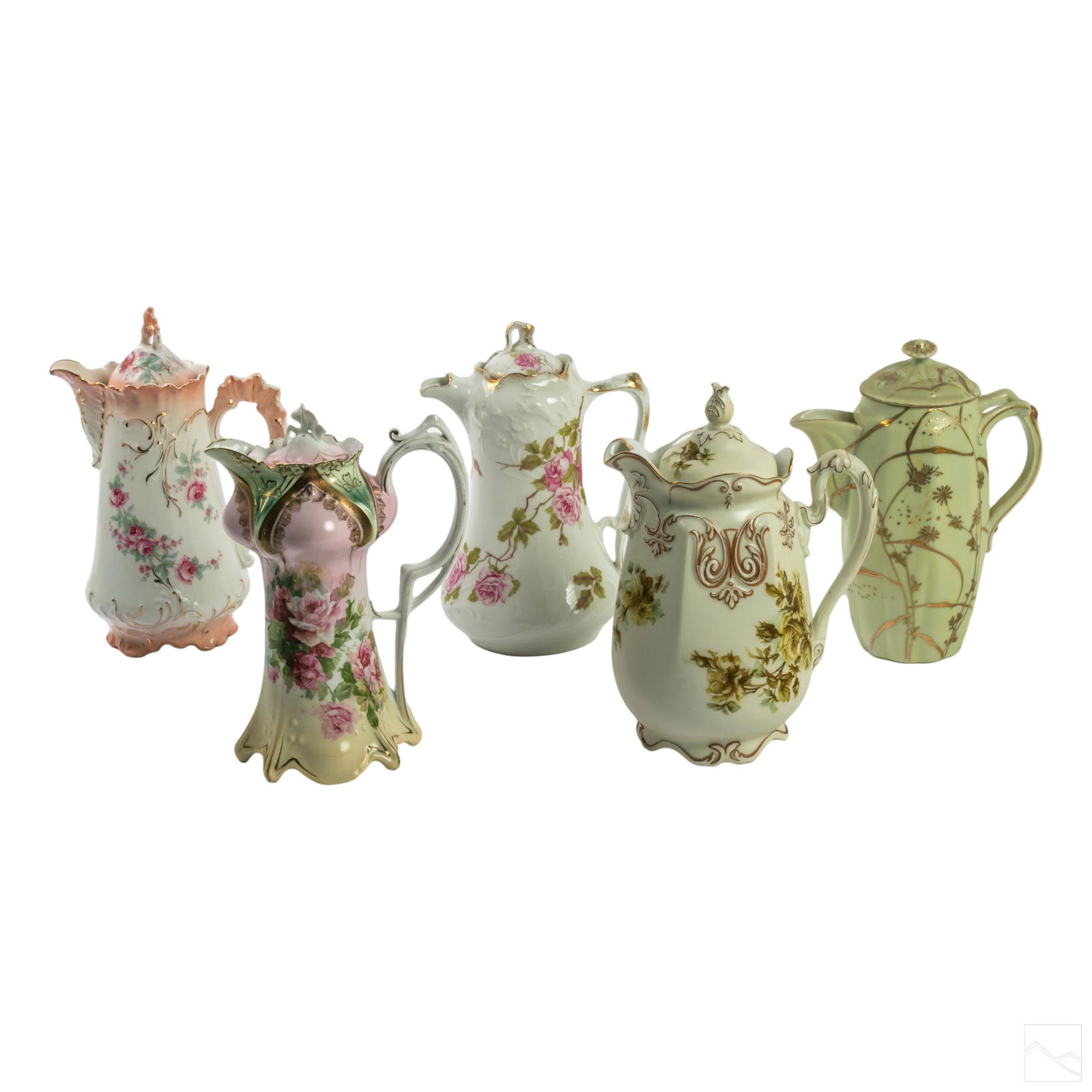 German Antique Porcelain Chocolate Coffee Pots LOT (1 of 5)