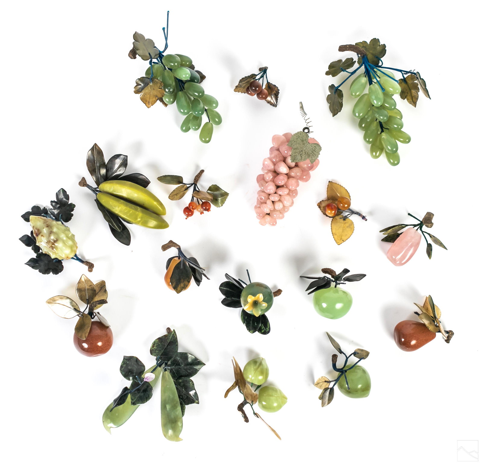 Chinese Carved Semi Precious & Jade Stone Fruits (1 of 4)