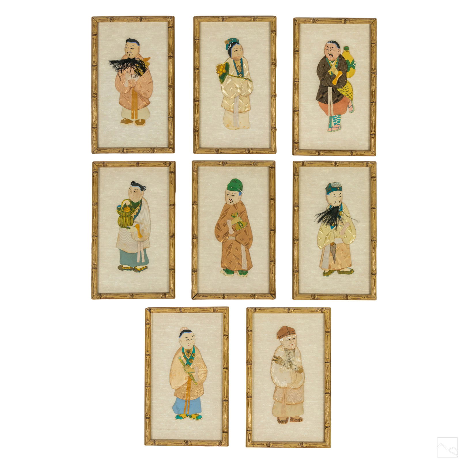 Chinese Traditional Painted Silk Immortals Figures (1 of 4)