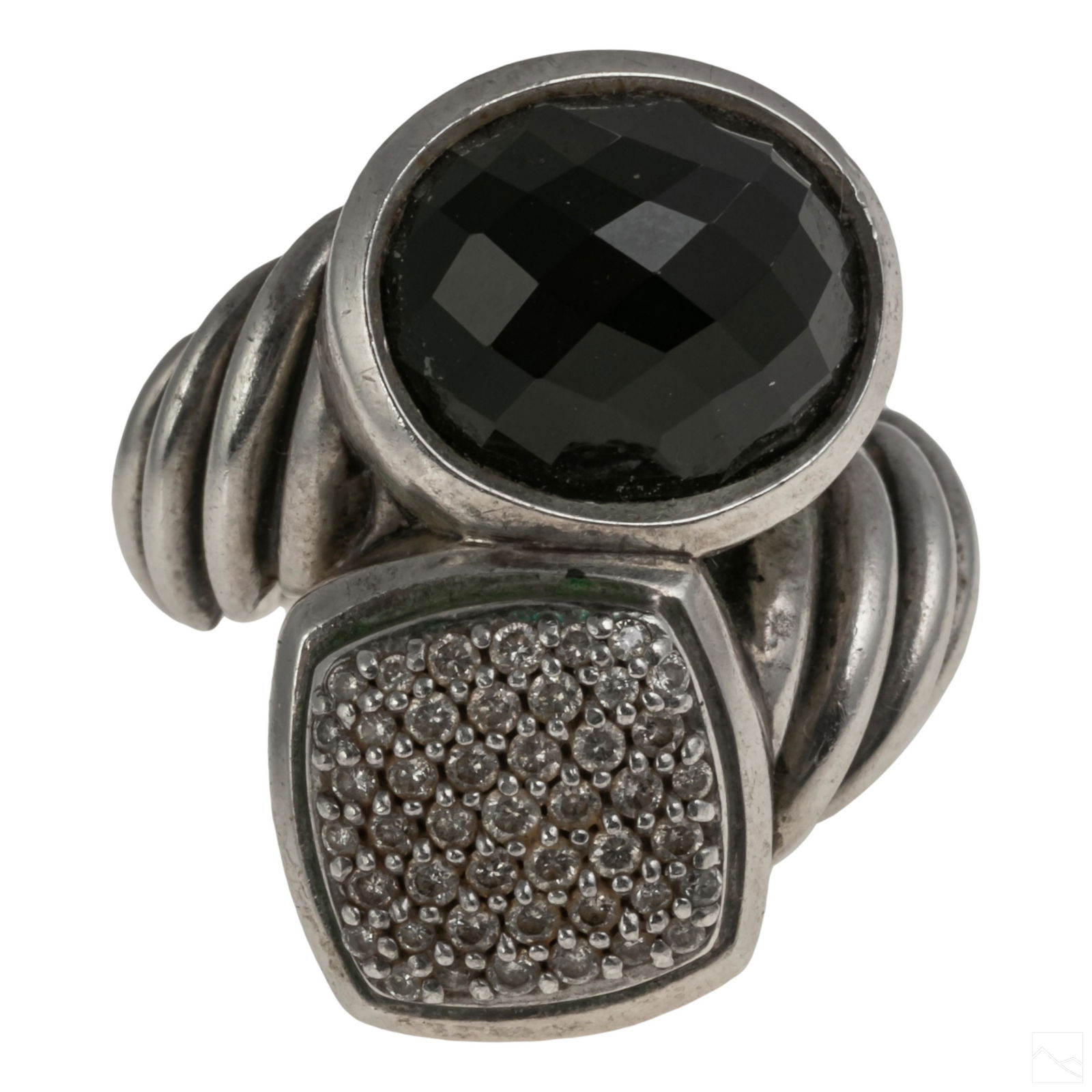 David Yurman Diamond Onyx Sterling Silver Ring 12g (1 of 6)