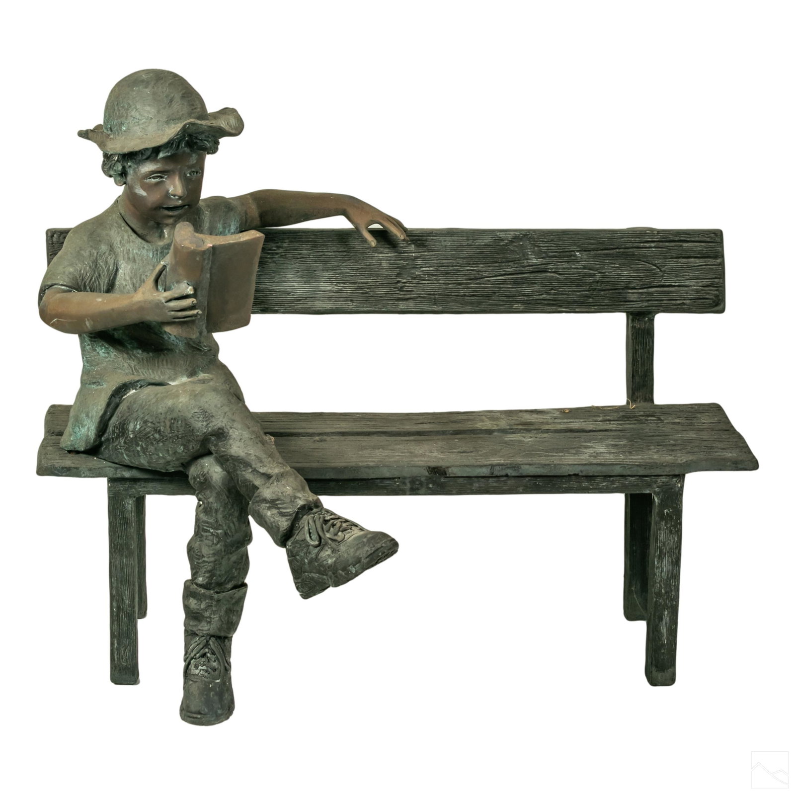 Modern Bronze School Boy Exterior Garden Sculpture (1 of 4)