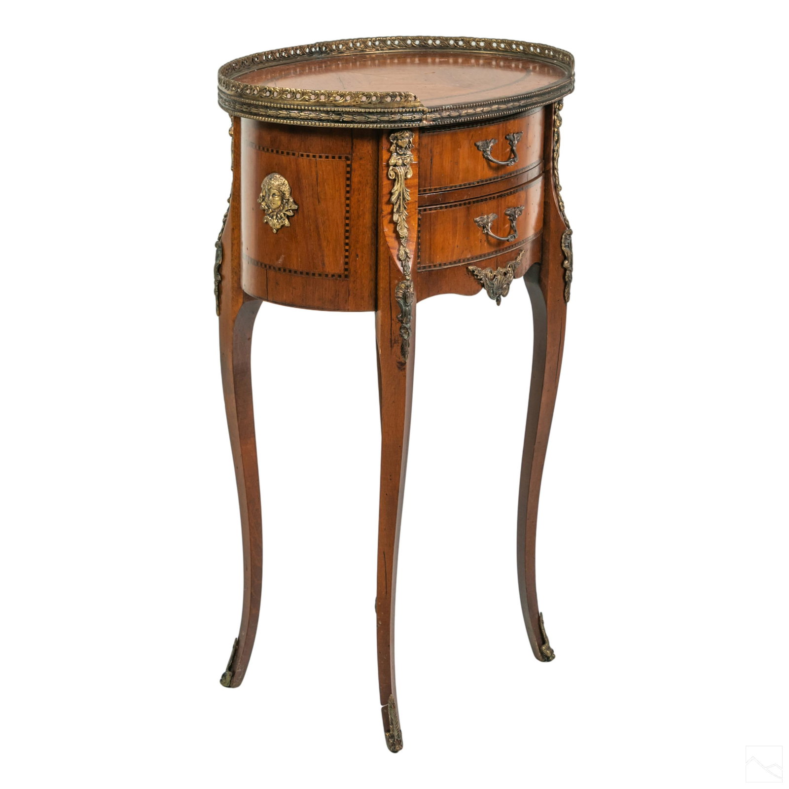Petite French Louis XV Style Oval Side Table Chest (1 of 7)