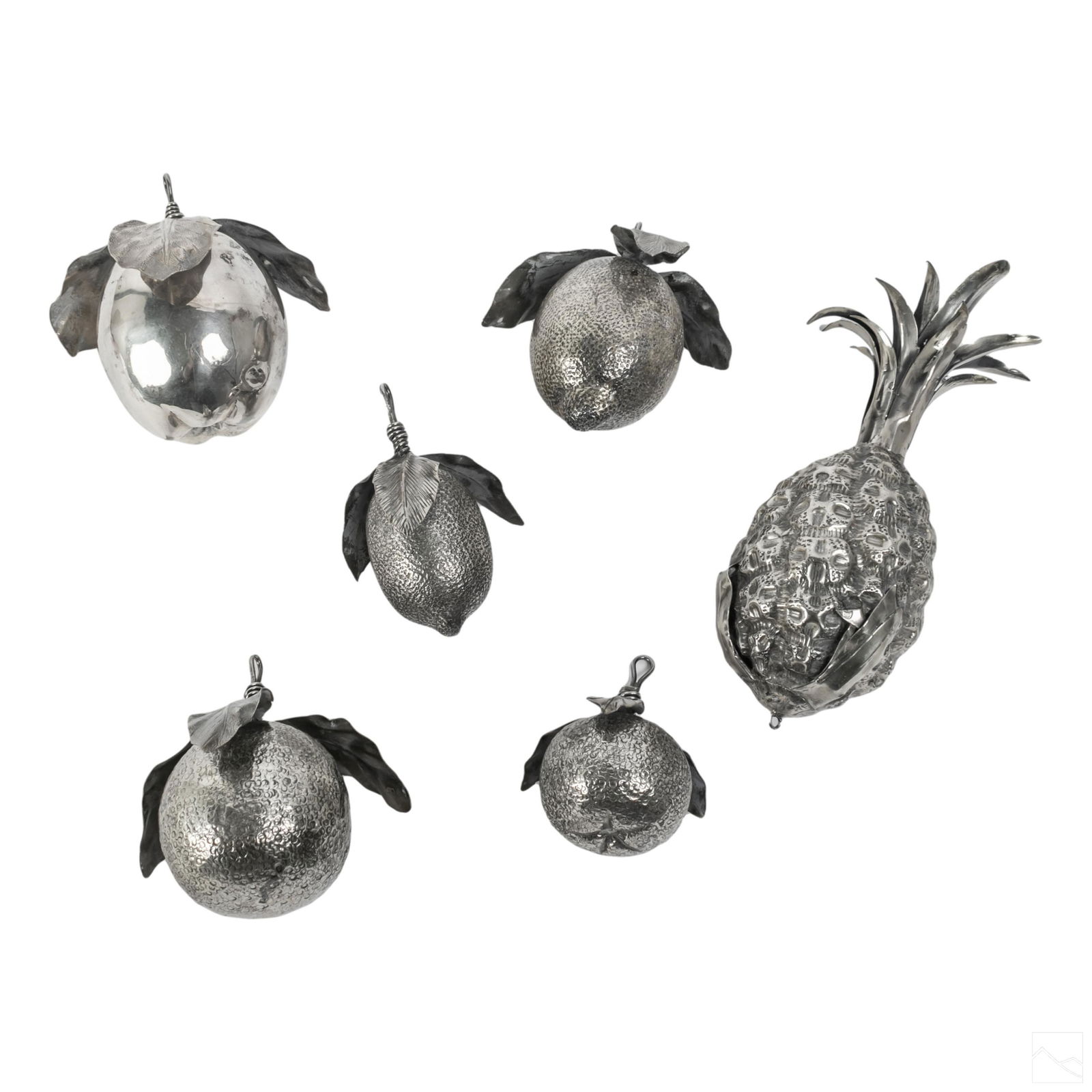800 Silver Fruit Flora Christmas Ornament LOT 402g (1 of 4)