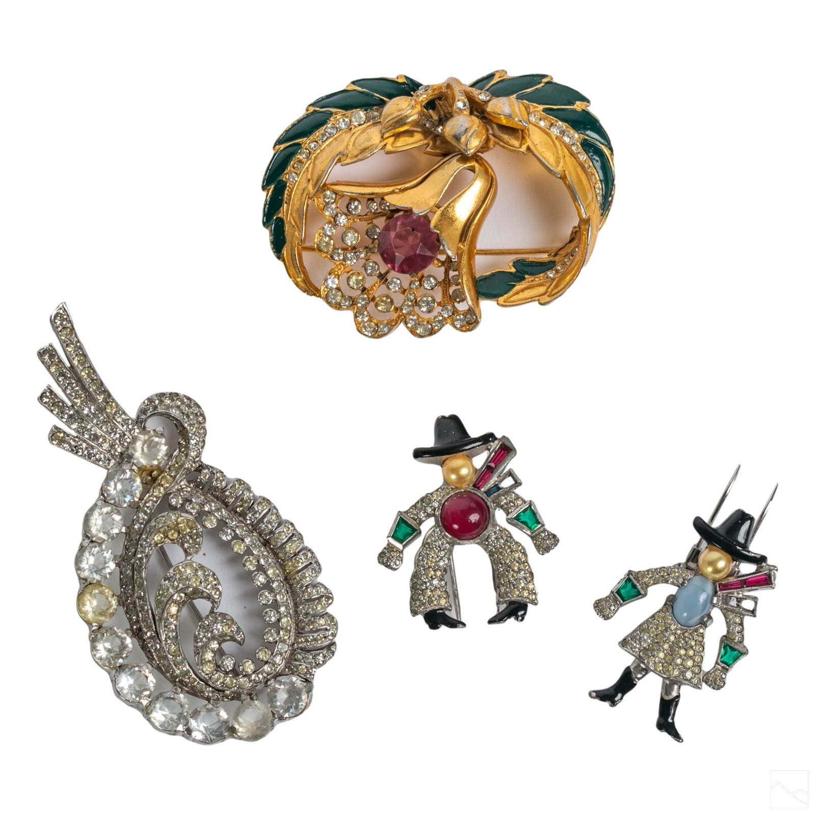 Costume Jewelry Gemstone Enamel Brooch Pins Group (1 of 7)