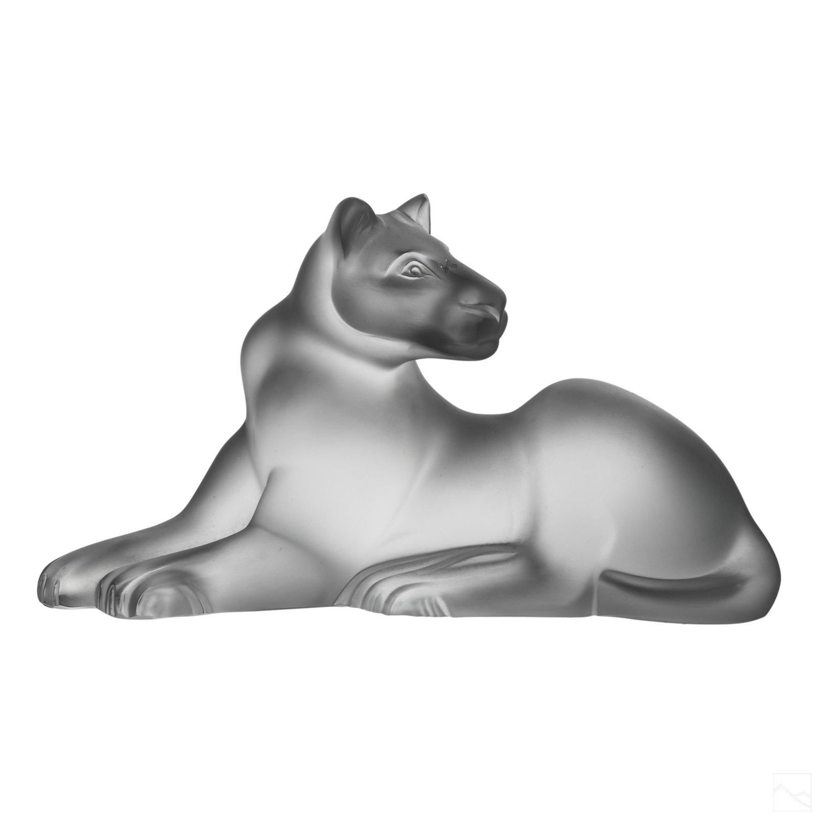 Lalique Art Glass Crystal Simba Lioness Sculpture: Lalique (French). Simba frosted crystal art glass sculpture featuring a reclining lioness. Signed on base LALIQUE FRANCE. SHIPPING Hill Auction Gallery will offer in-house continental USA shipping for