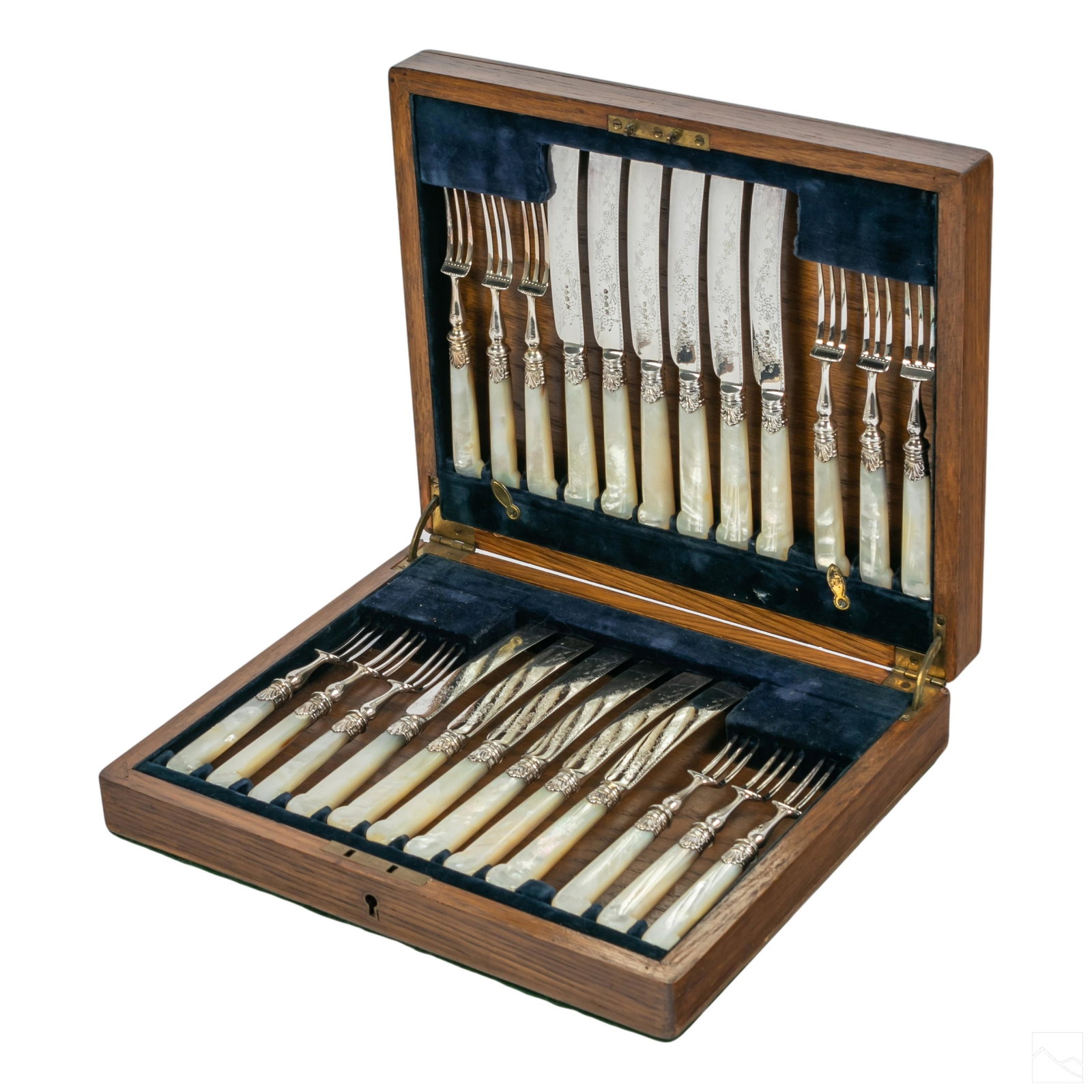 Mother Of Pearl Silver Plate Fish Service 24pc SET (1 of 5)