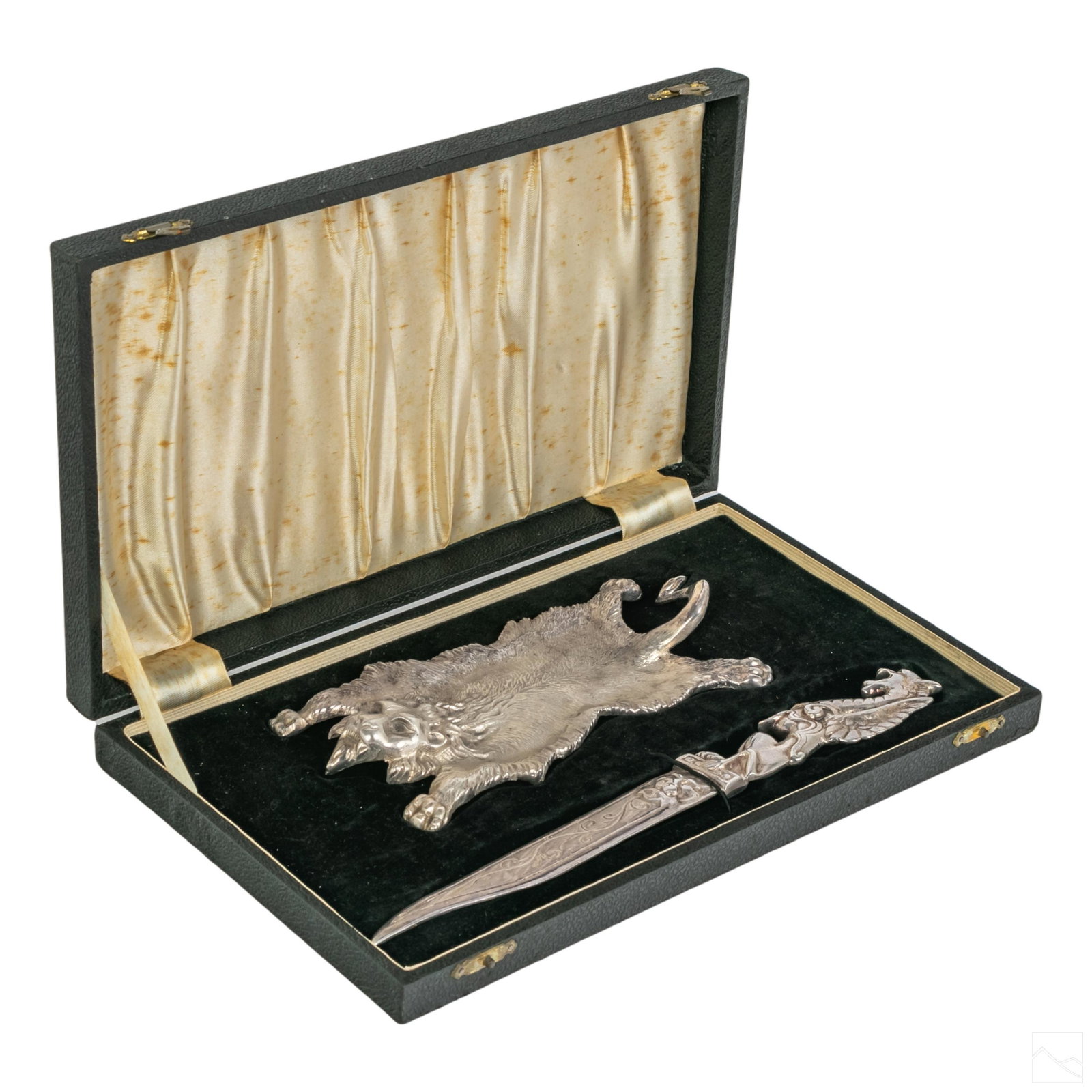 English Silver Plated Letter Opener Pen Holder SET (1 of 5)