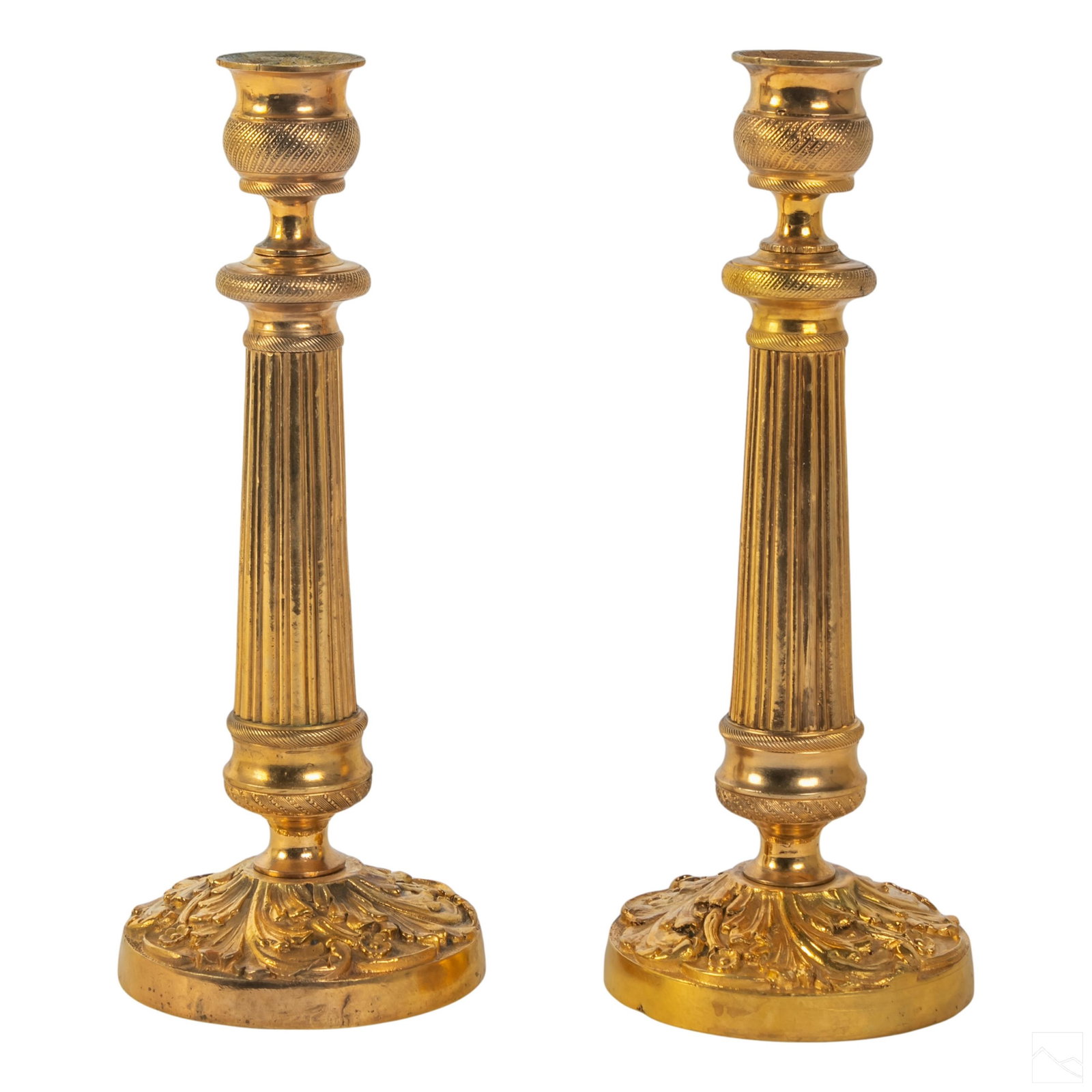 French Baroque Style Bronze Metal Candlestick PAIR (1 of 4)