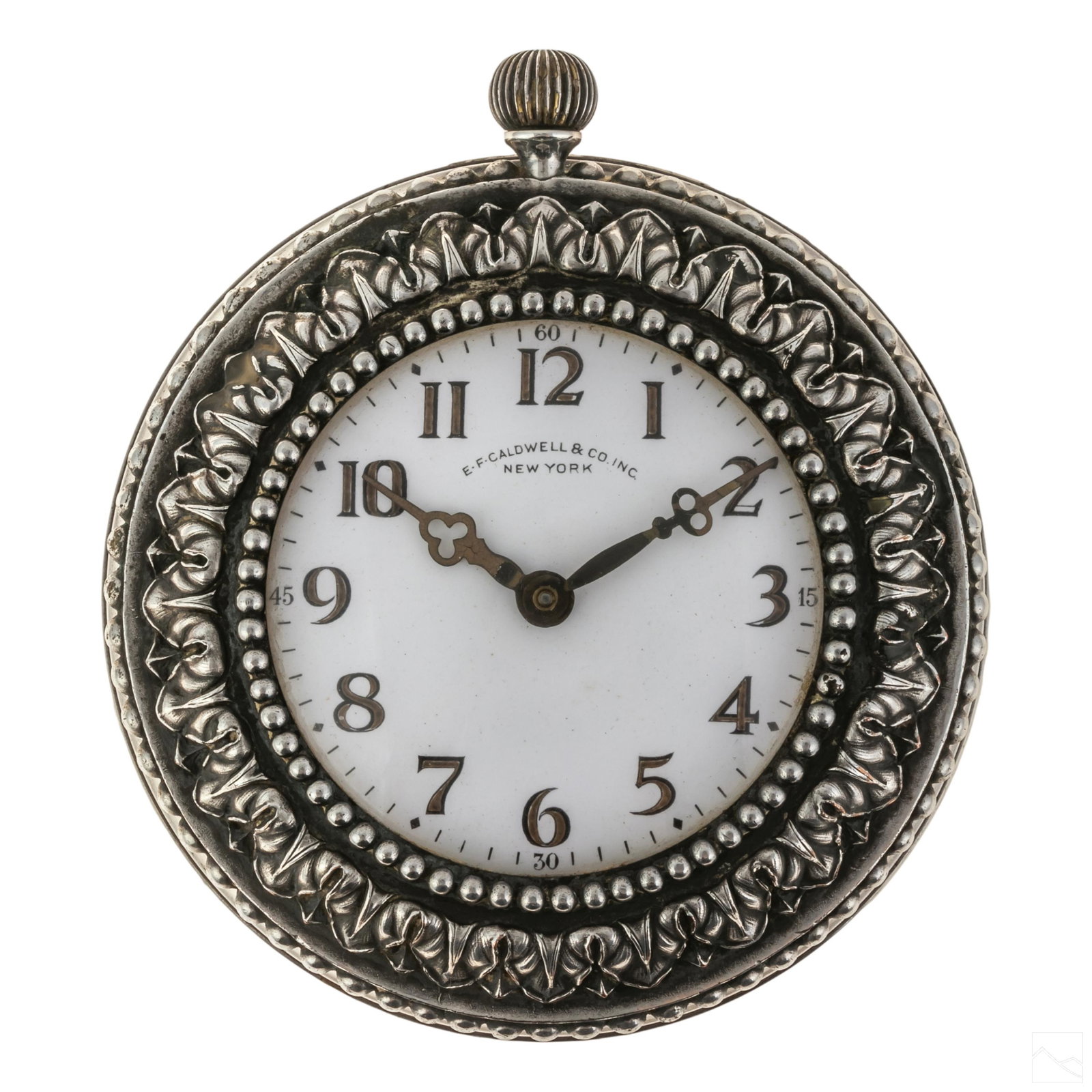 E.F. Caldwell 19C. Antique Silver Plate Wall Clock (1 of 7)