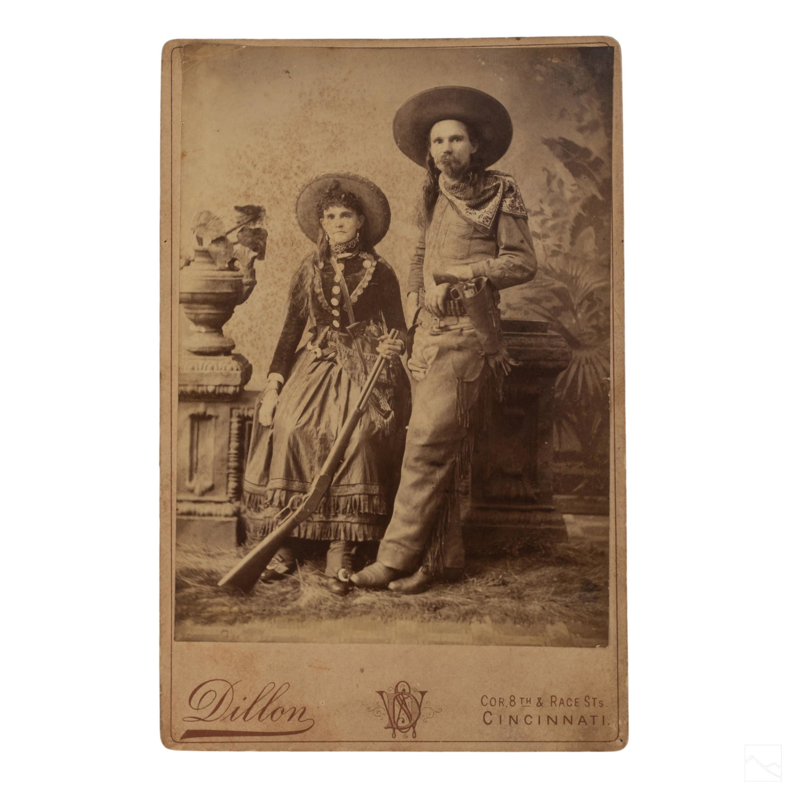 Wild West Antique Figural Cabinet Photograph Card (1 of 2)