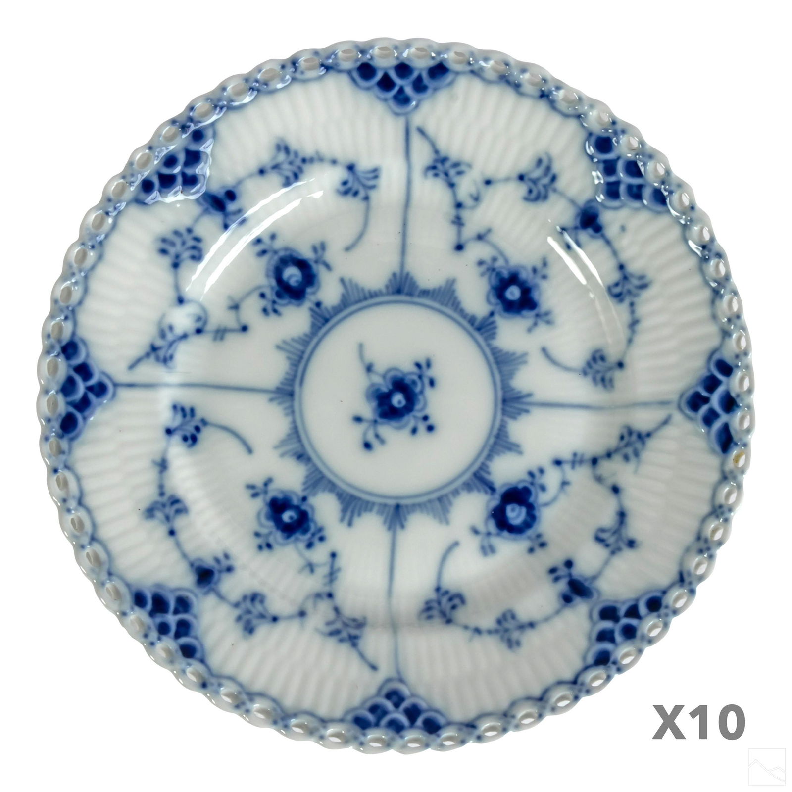 Royal Copenhagen Blue Fluted Full Lace Plates SET (1 of 4)