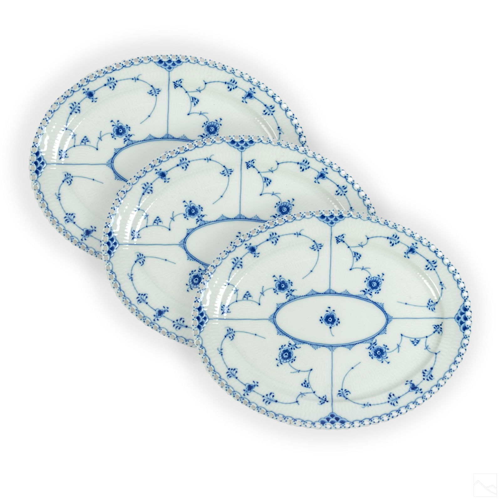 Royal Copenhagen Oval Blue Fluted Lace Platter SET (1 of 5)
