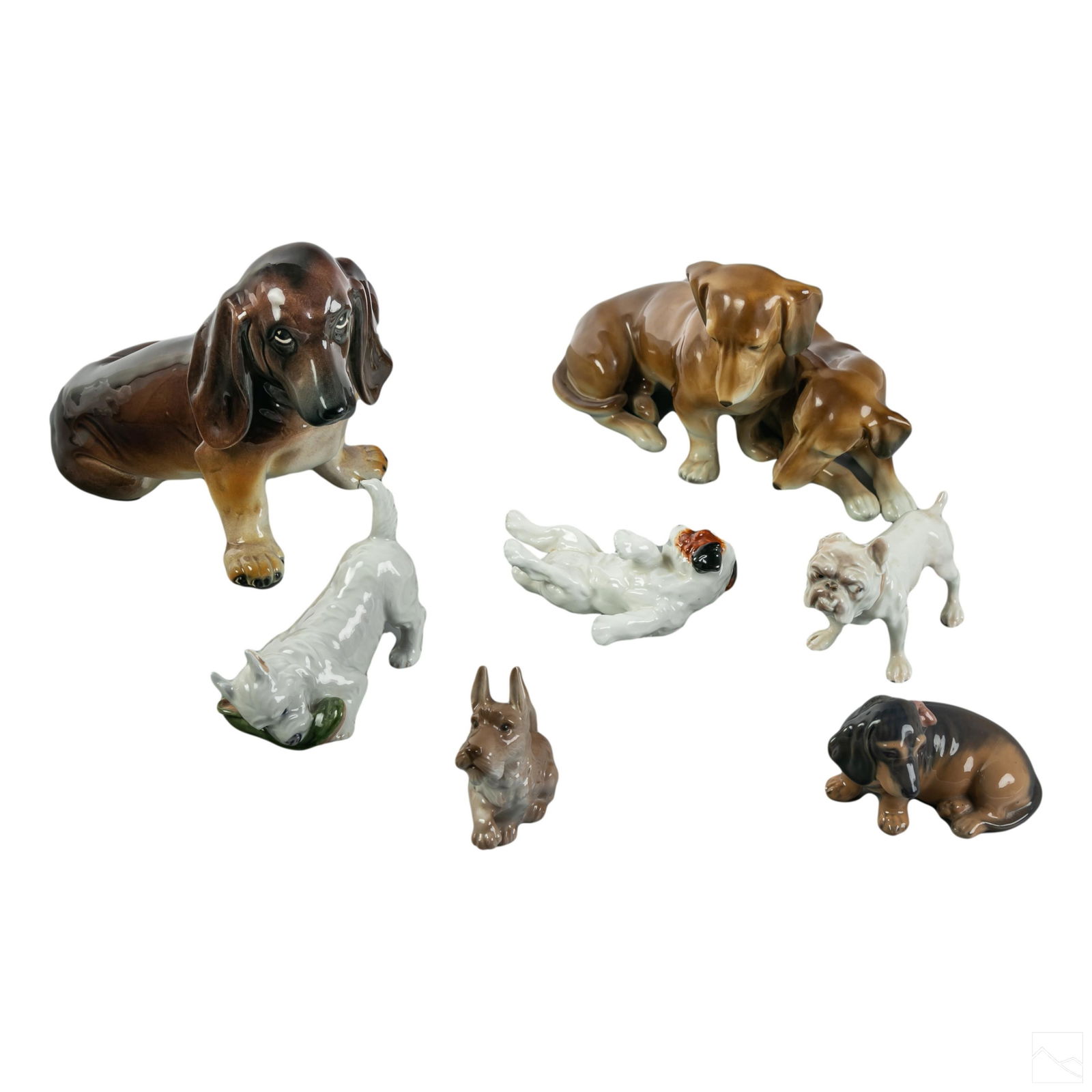 Porcelain Dog Figurines Copenhagen Doulton German (1 of 8)