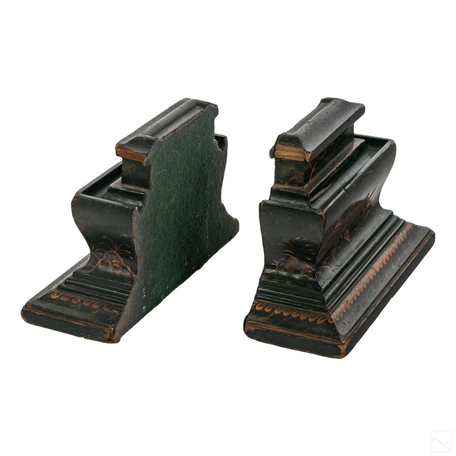 Art Deco Chinoiserie Style Gilt Lacquered Bookends (1 of 4)