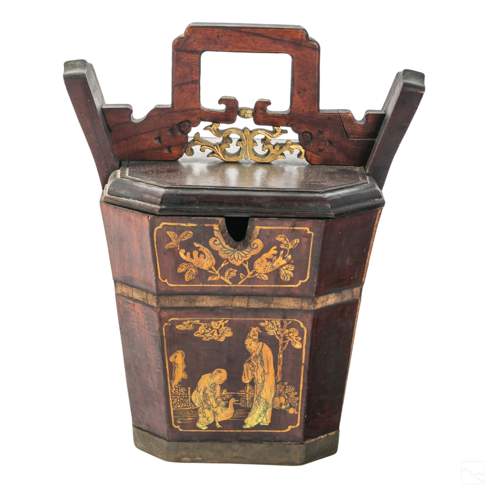 Chinese Chinoiserie Carved Wooden Puzzle Lock Box (1 of 6)