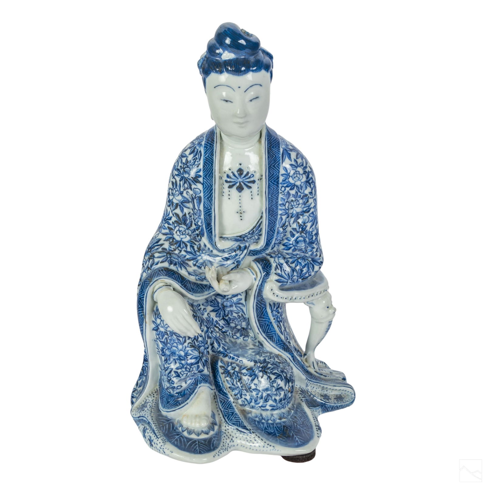 Chinese Porcelain Blue and White Guanyin Sculpture (1 of 5)