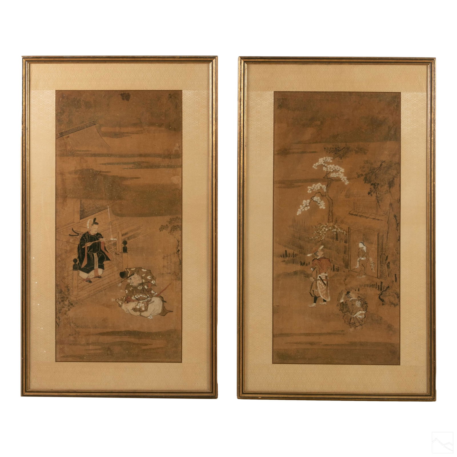 Japanese Antique Figural Samurai Scroll Paintings (1 of 7)