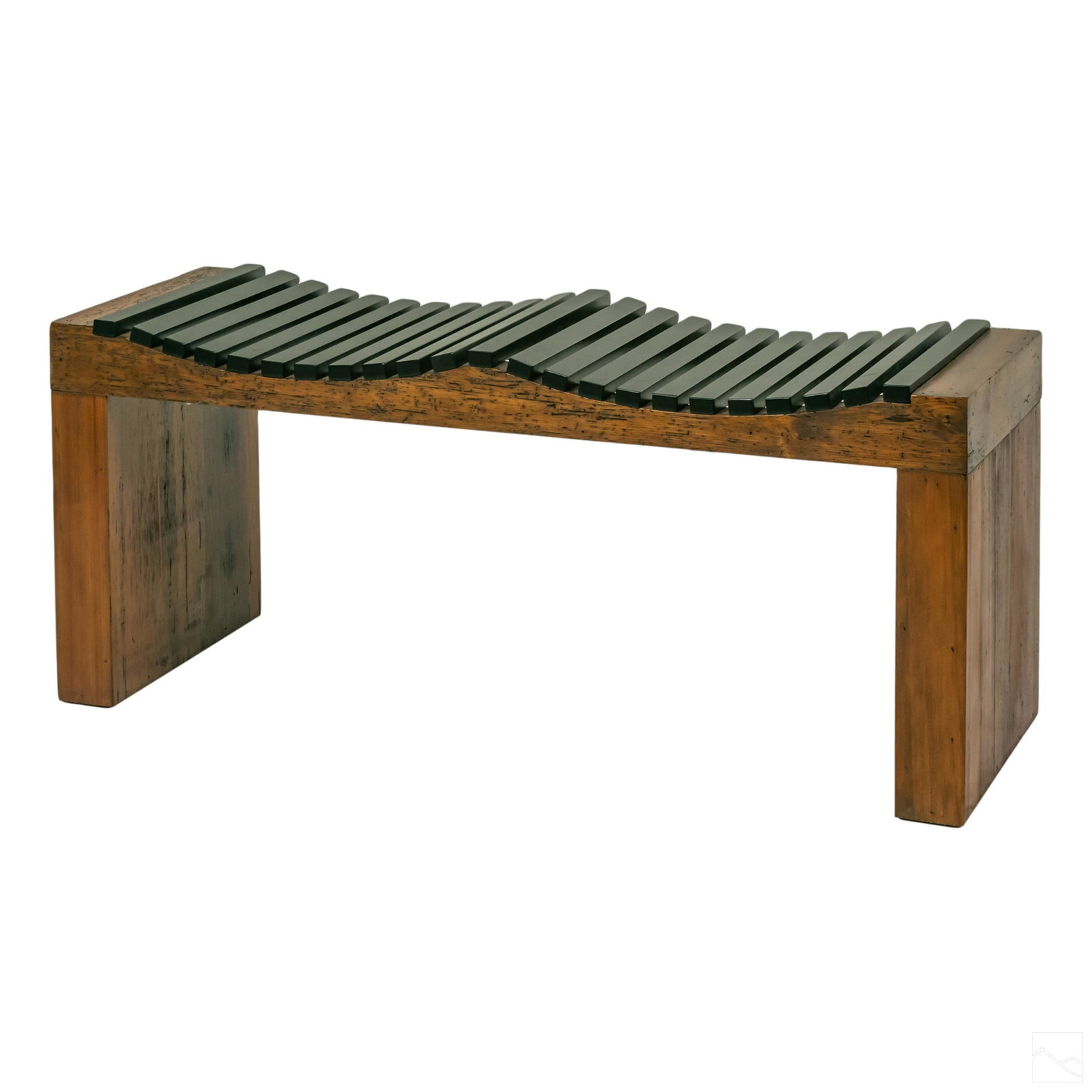 Modernist Slat Wooden Bench style George Nelson (1 of 5)