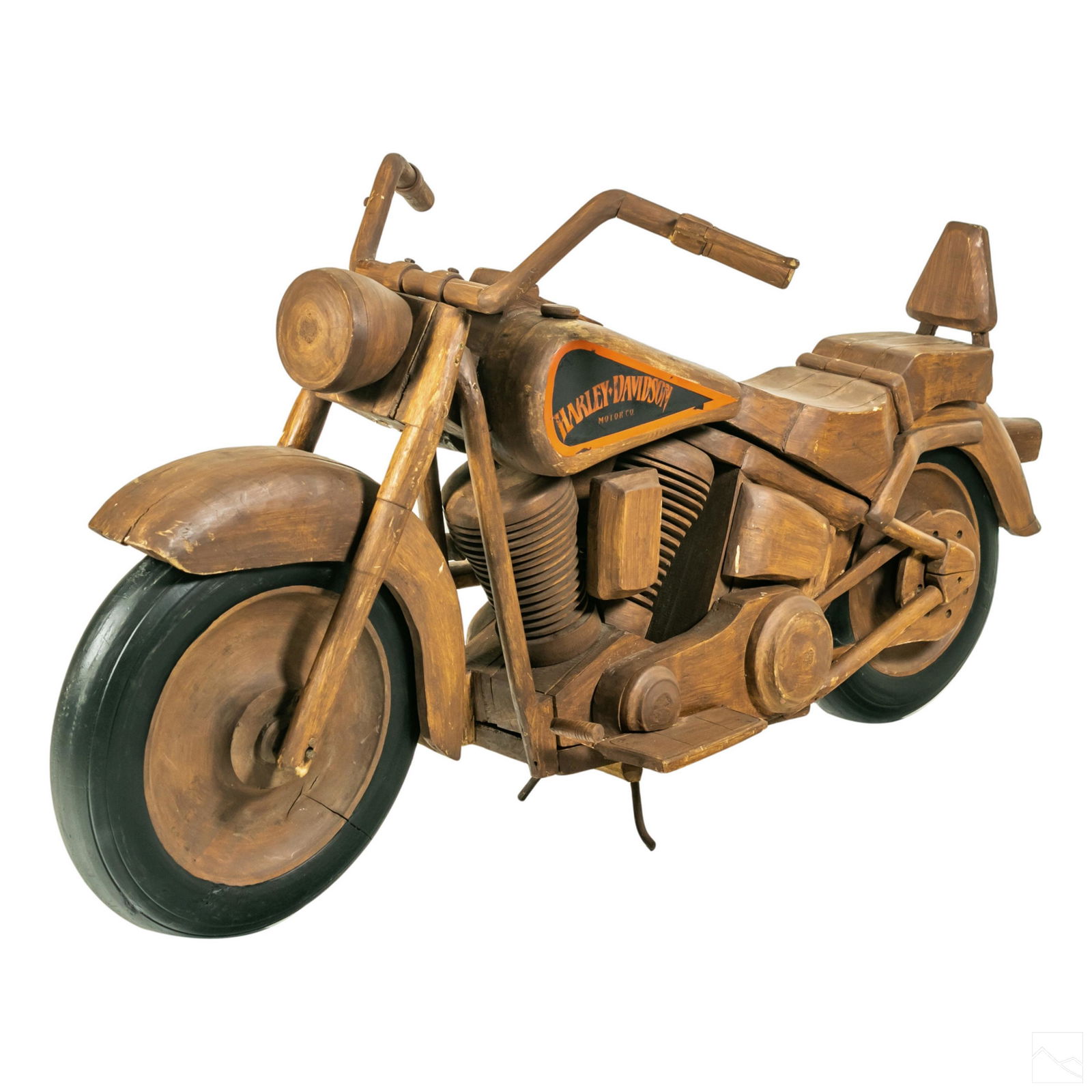 Harley Davidson Custom Folk Art Wooden Motorcycle (1 of 6)