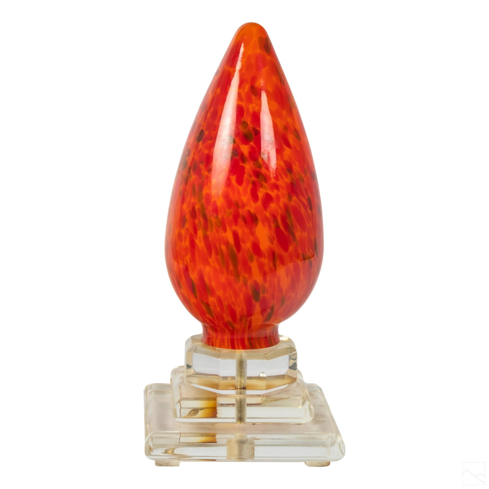 Murano Art Glass Dragon's Egg & Lucite Table Lamp (1 of 6)