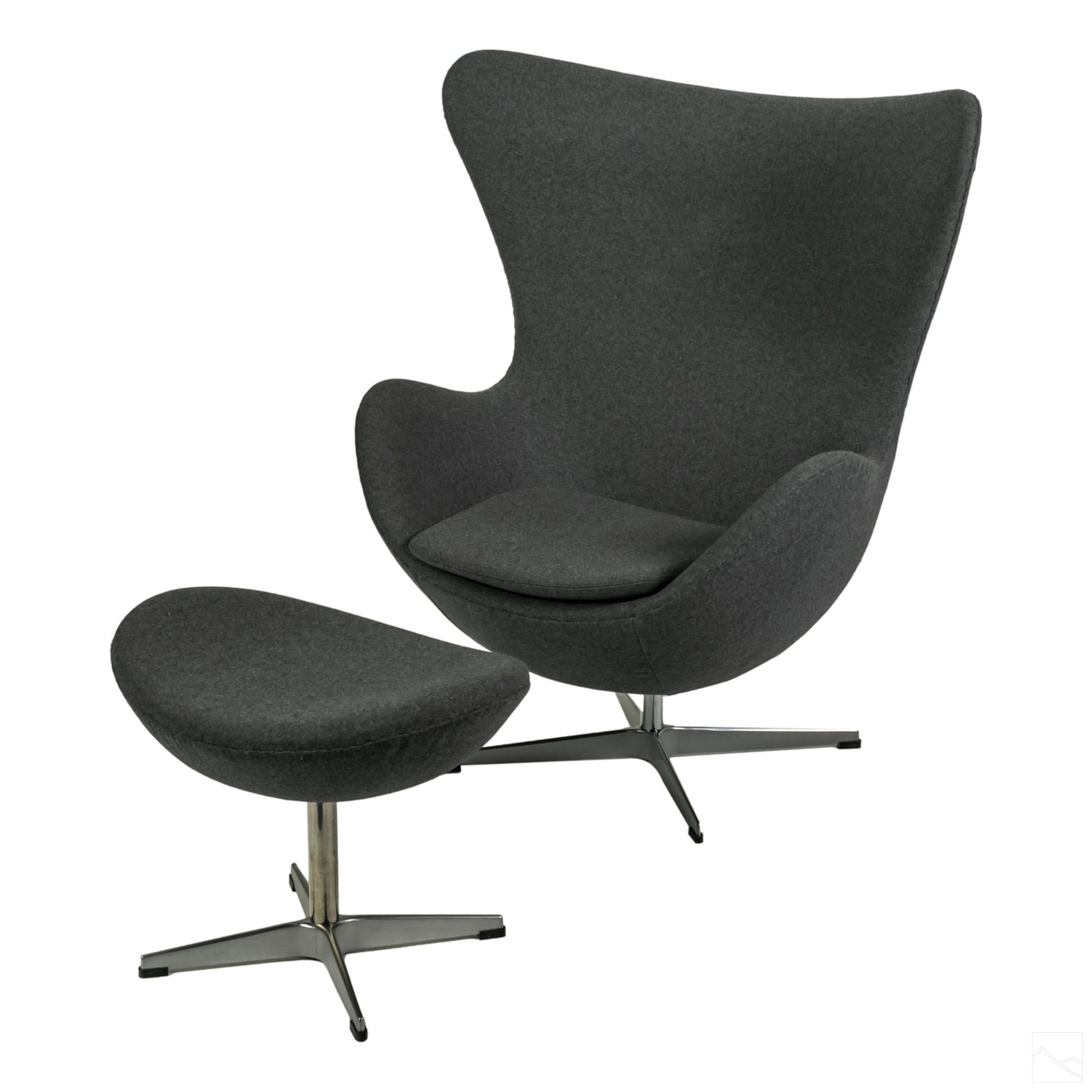 Grey Egg Chair & Ottoman Designed by Arne Jacobsen (1 of 7)