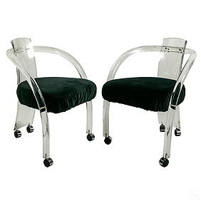 Charles Hollis Jones Style Lucite Club Armchairs (1 of 7)