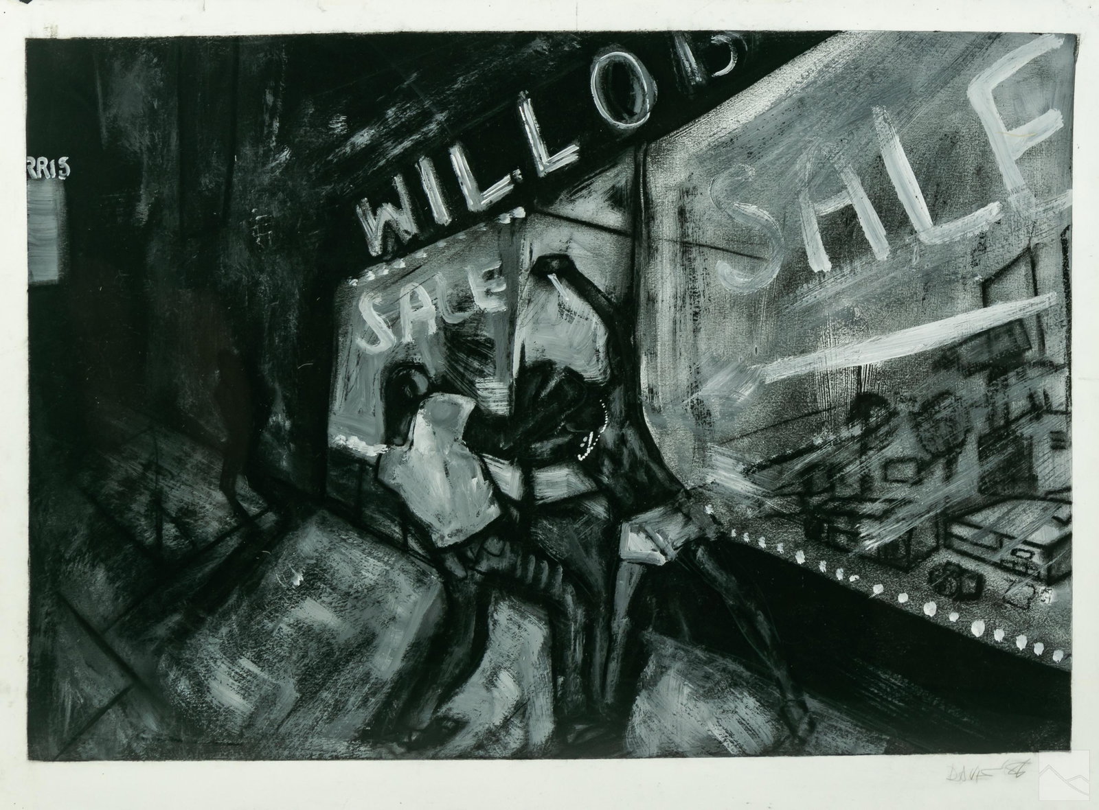 Joe Davis Modern Figural Urban Cityscape Painting (1 of 5)