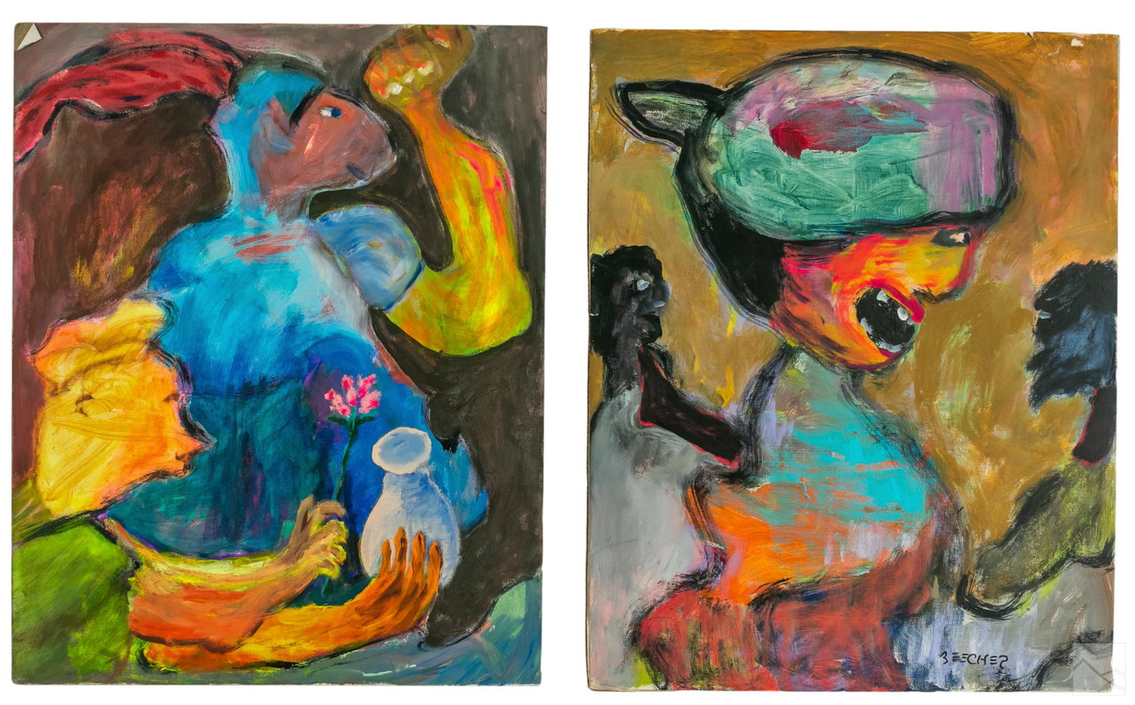 Gene Beecher 1909-2002 Outsider Folk Art Paintings (1 of 7)