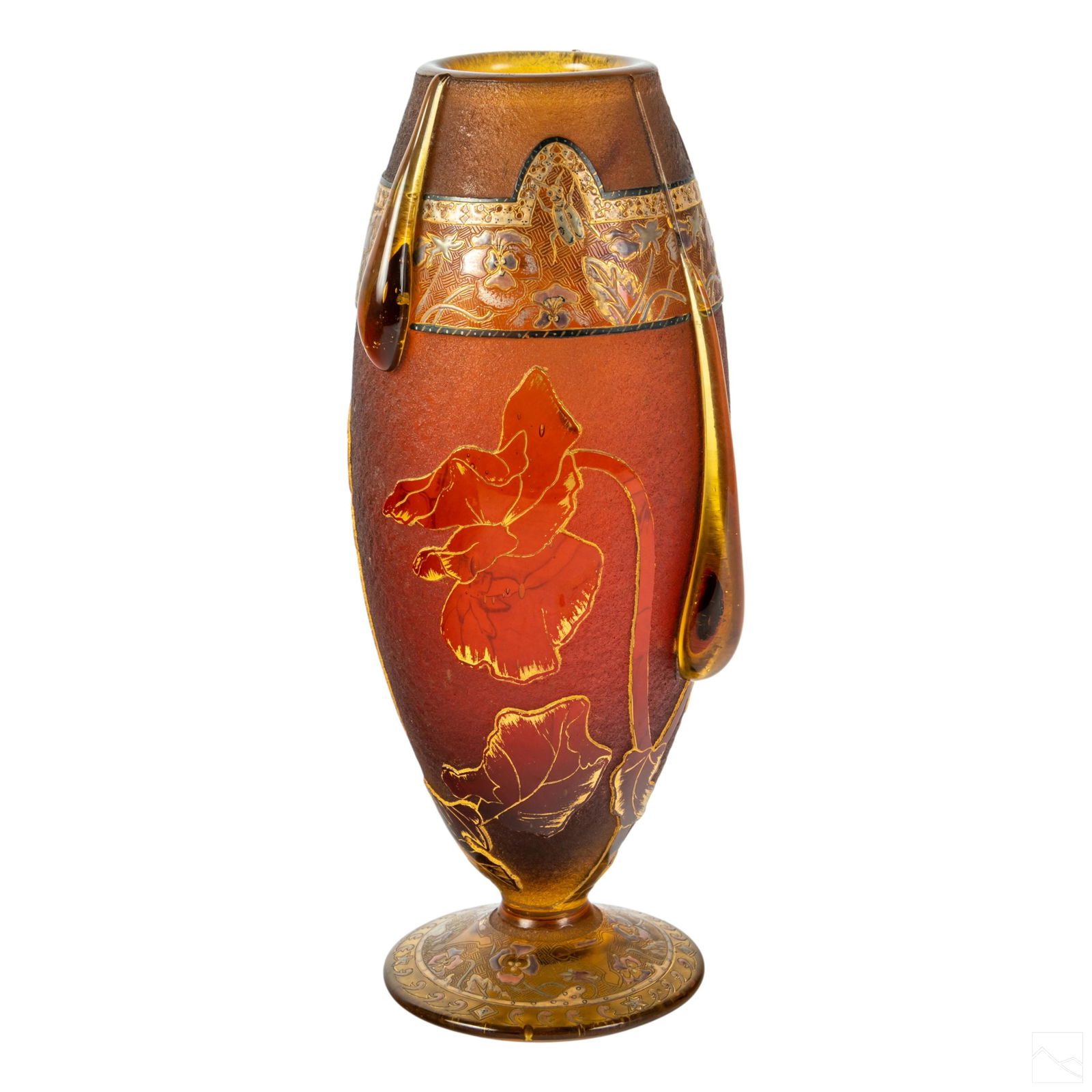 Daum Nancy Enameled Parcel-Gilt Cameo Glass Vase (1 of 5)