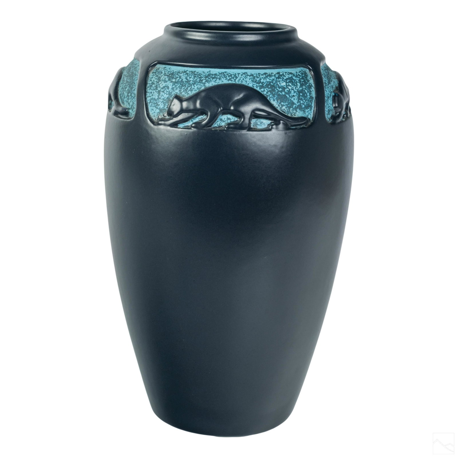 Haegar Pottery Blue Wildlife Ceramic Floral Vase (1 of 5)