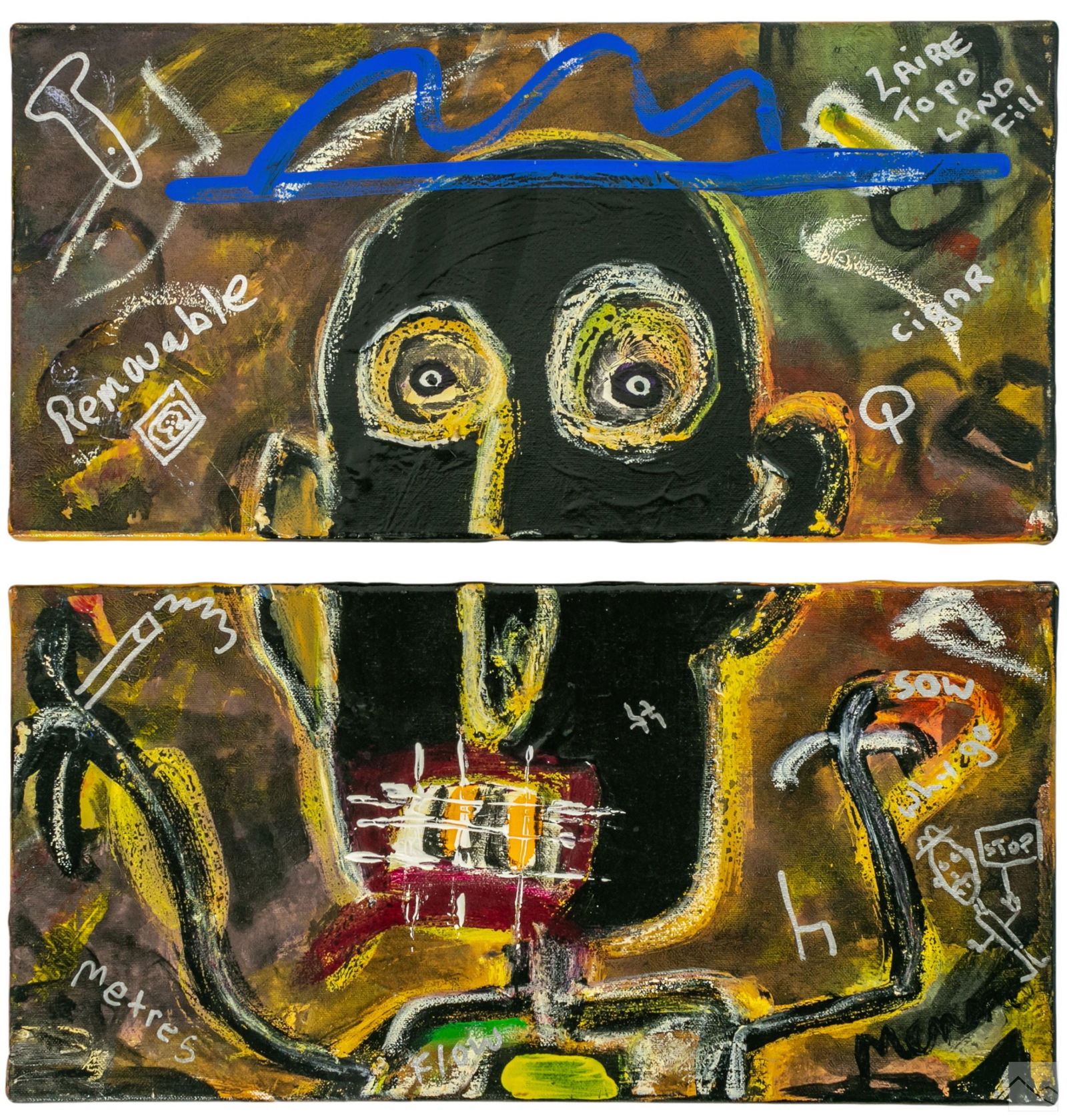 Menno Krant b.1950 Abstract Outsider Art Paintings (1 of 5)