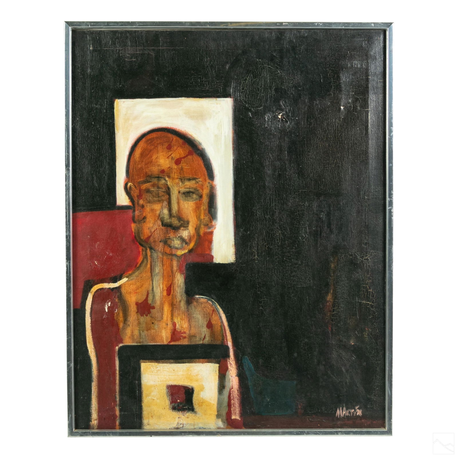 Martin (20C.) Modern Figural Abstract Oil Painting (1 of 4)