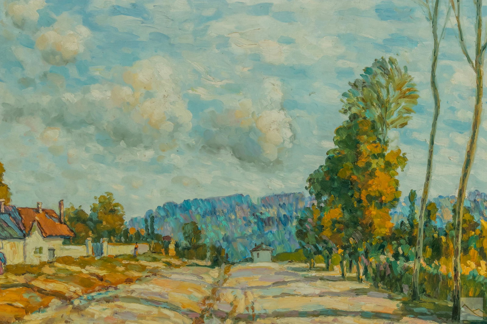 George Malva 1951-2015 Village Landscape Painting (1 of 4)