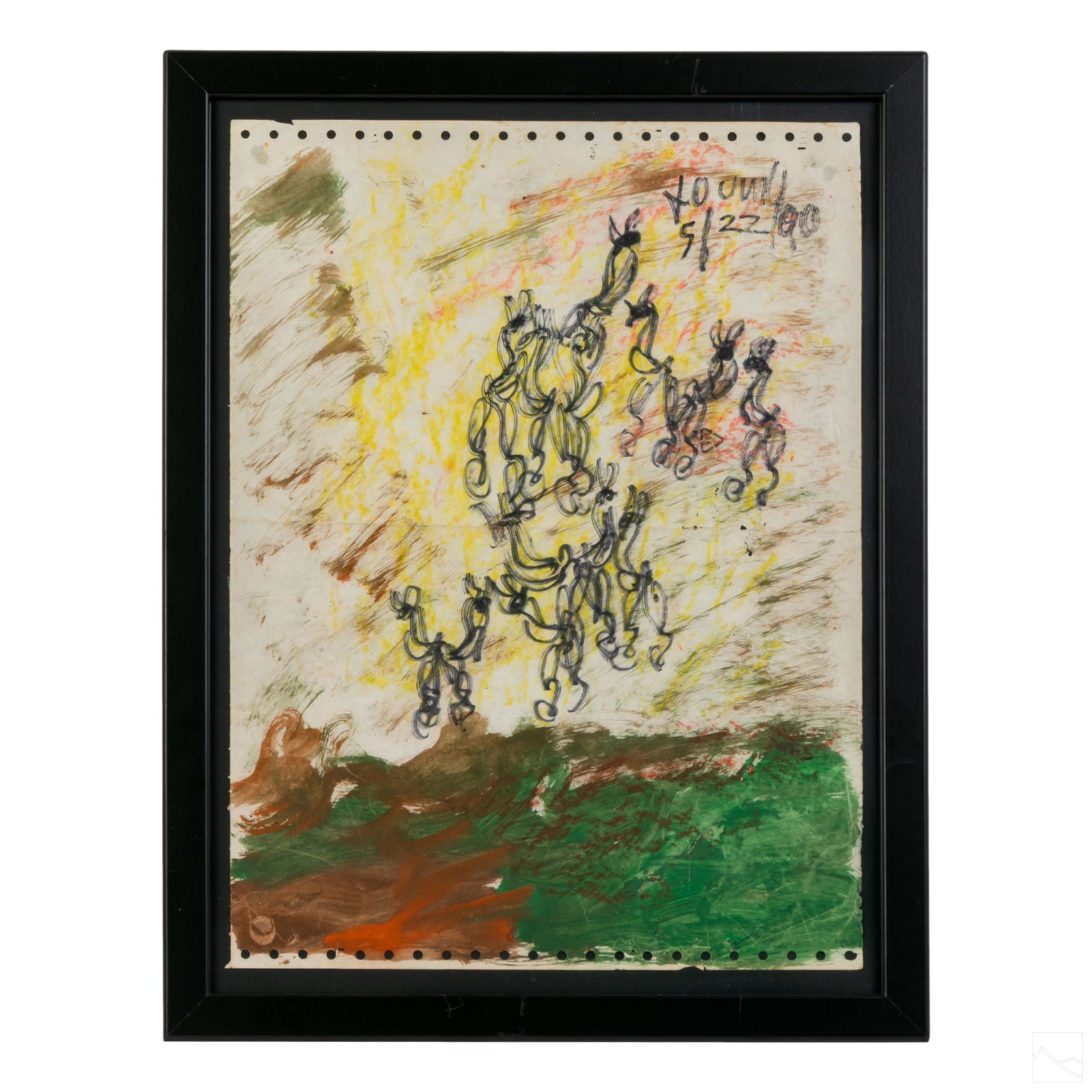 Purvis Young 1943-2010 Outsider Found Art Painting (1 of 5)