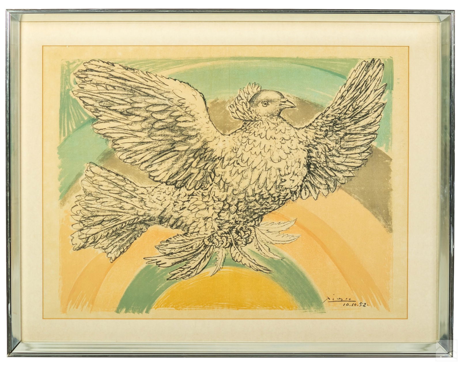 Colombe Volant Flying Dove Art Litho after Picasso (1 of 4)