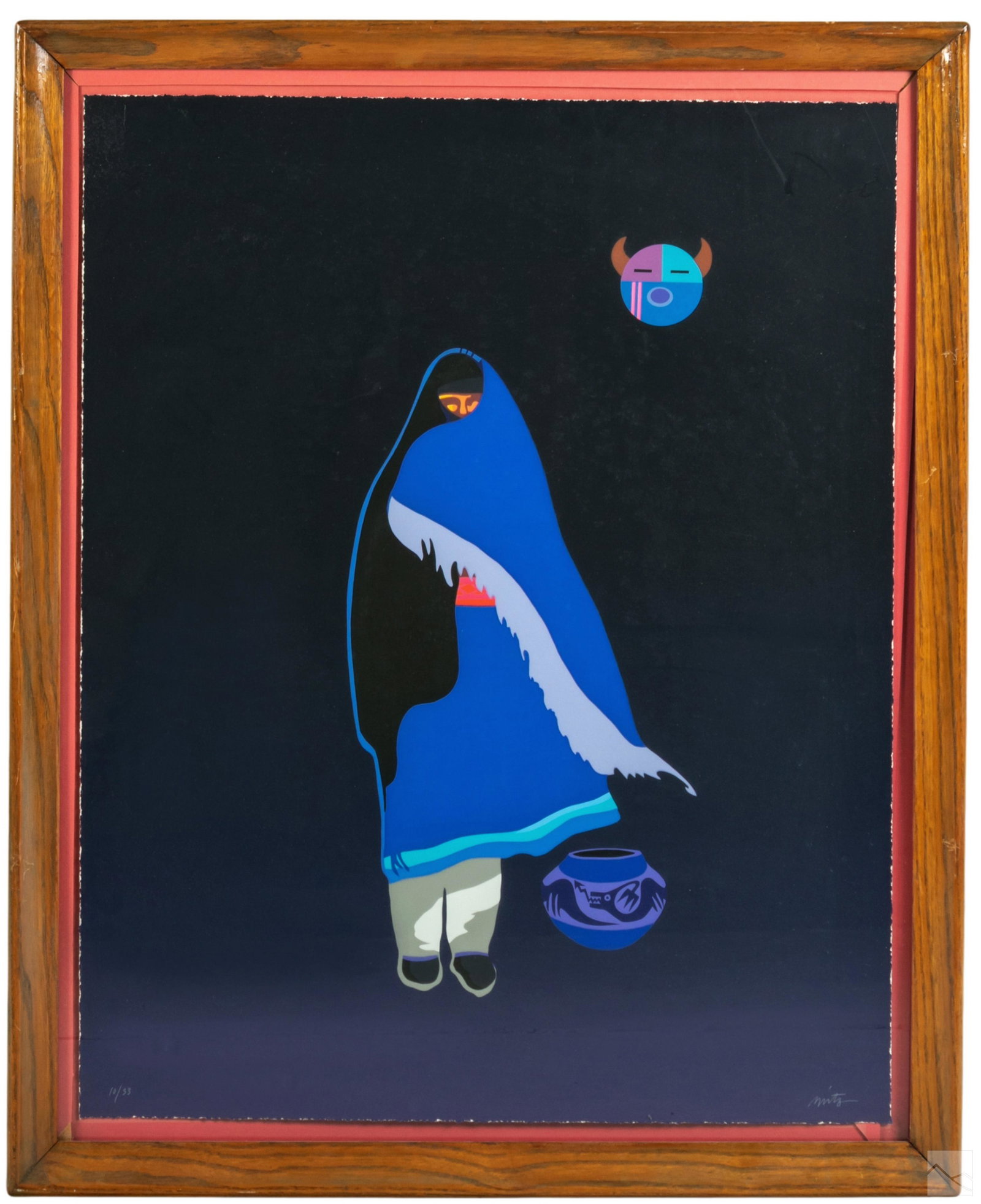 John Nieto 1936-2018 Dine Pueblo Potter Serigraph (1 of 5)