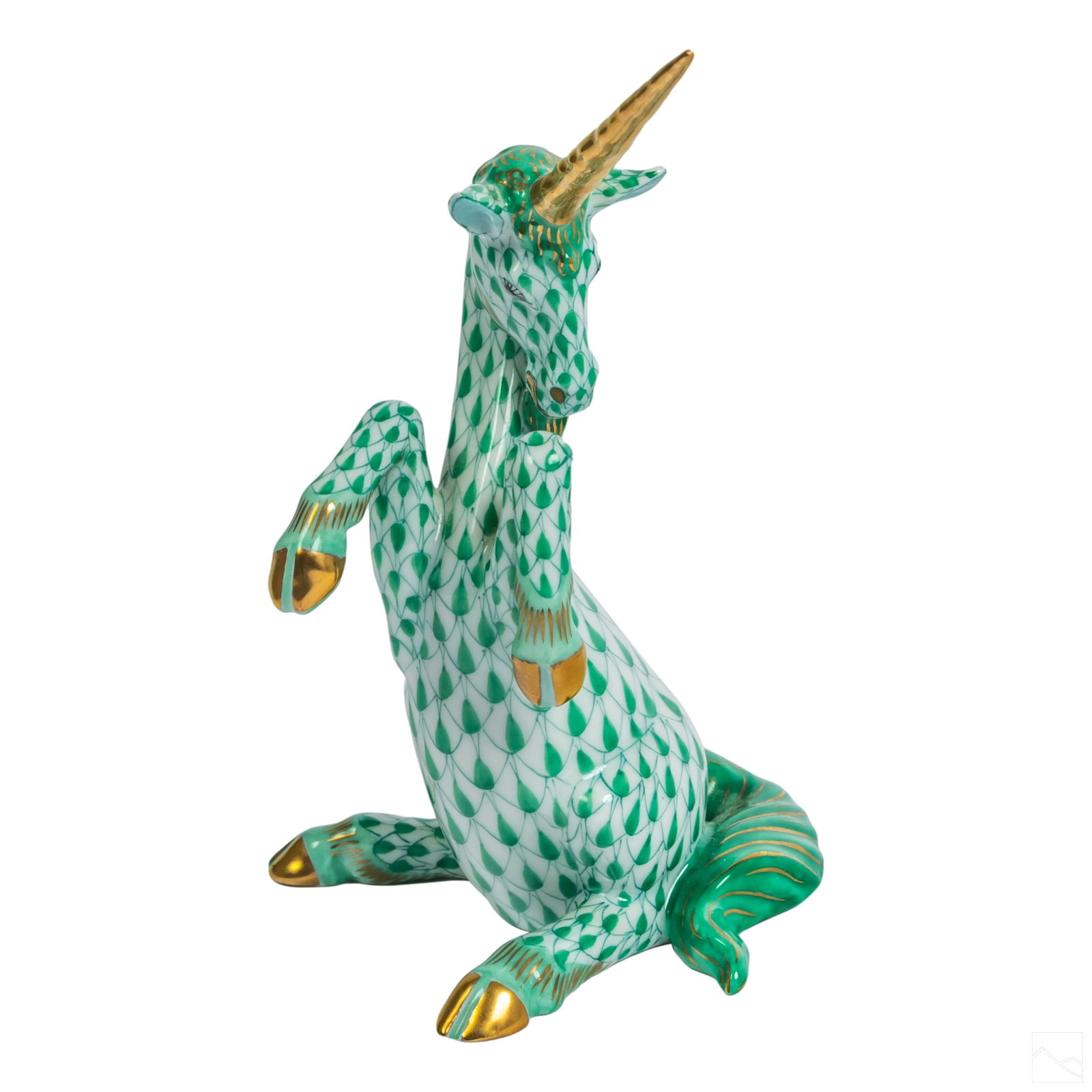 Herend Porcelain Green Fishnet Unicorn Figurine (1 of 5)
