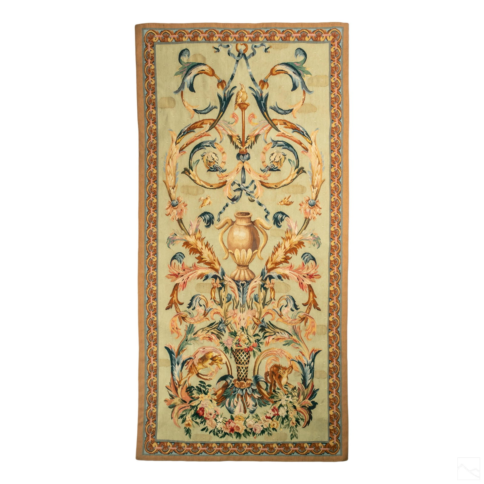French Rococo Style Hand Wove Floral Wall Tapestry (1 of 3)