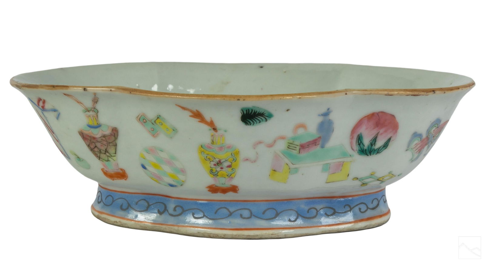 Chinese Old Export Porcelain Figural Serving Bowl (1 of 4)