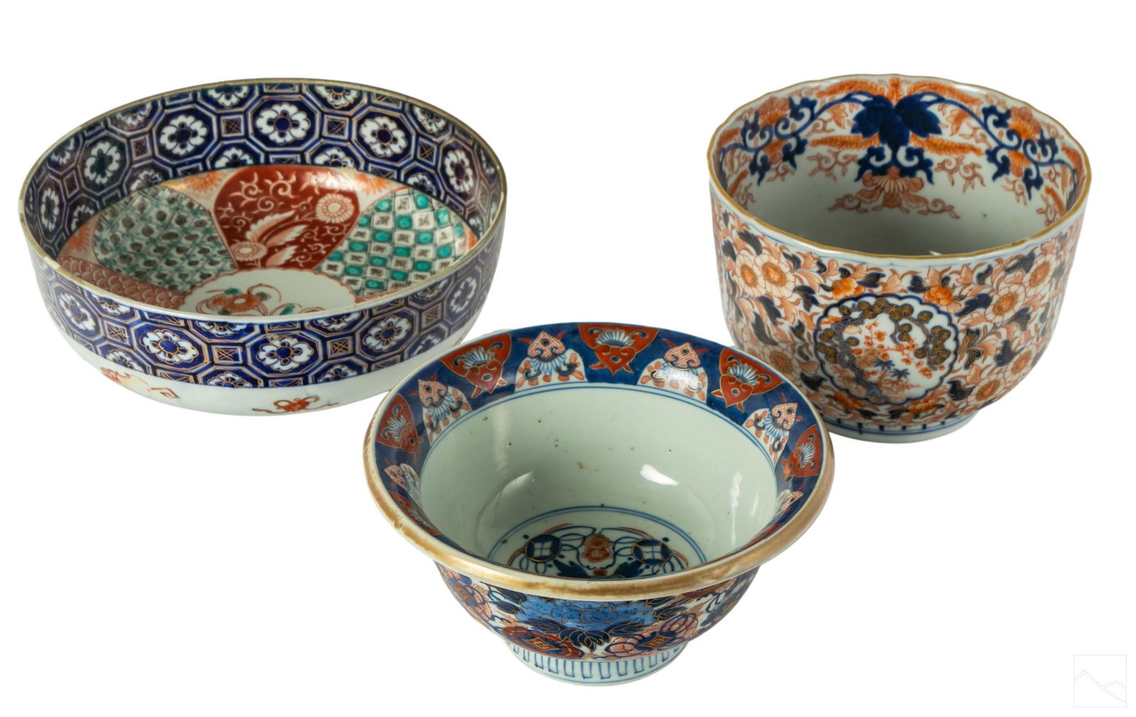 Japanese Imari Glazed Porcelain Serving Bowls LOT (1 of 12)