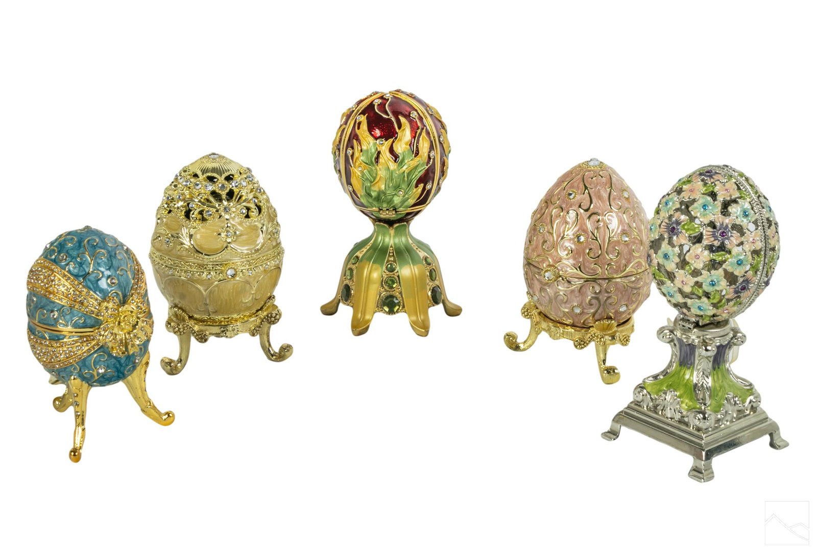 Faberge Style Mechanical Enamel Egg Music Box LOT (1 of 7)