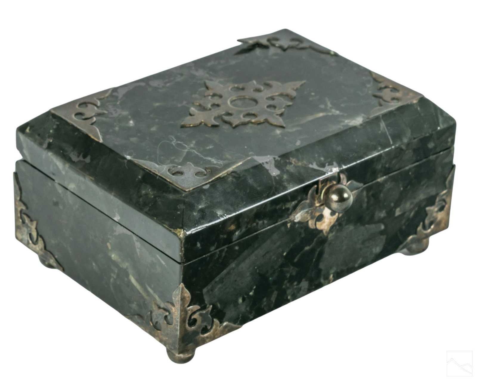 Butterfly Granite Sterling Silver Trinket Box RARE (1 of 5)