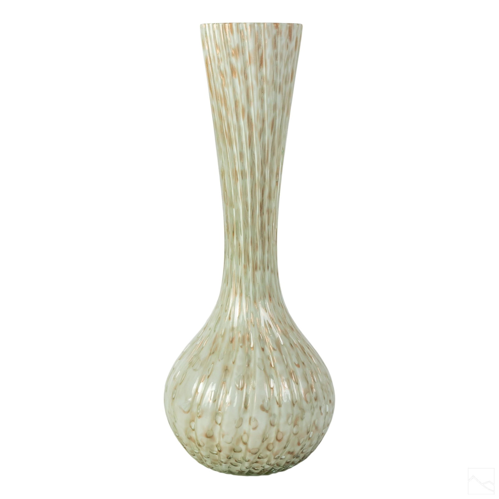 Murano Venetian Gold Fleck Splatter Art Glass Vase (1 of 5)