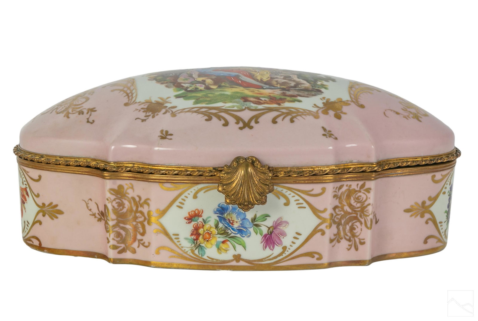 French Porcelain Figural Hand Painted Casket Box (1 of 7)