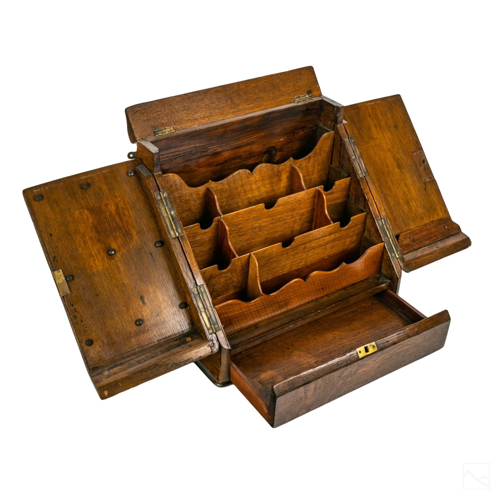 English Antique Solid Wood Filing Desk Organizer (1 of 6)