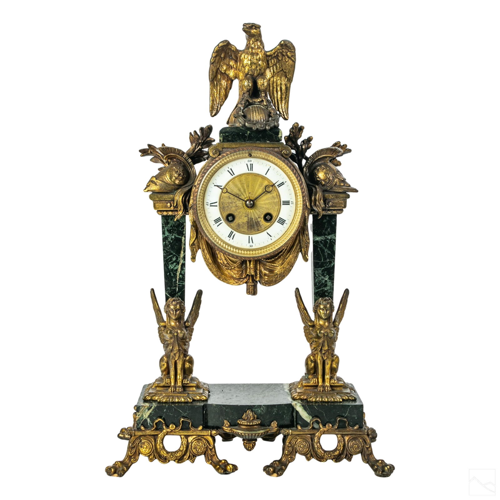 French Empire Style Ornate Eagle Claw Mantle Clock (1 of 7)