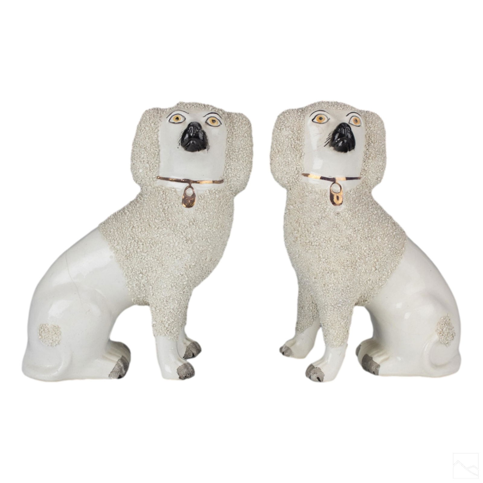 English Staffordshire Antique Dog Figurines PAIR (1 of 6)